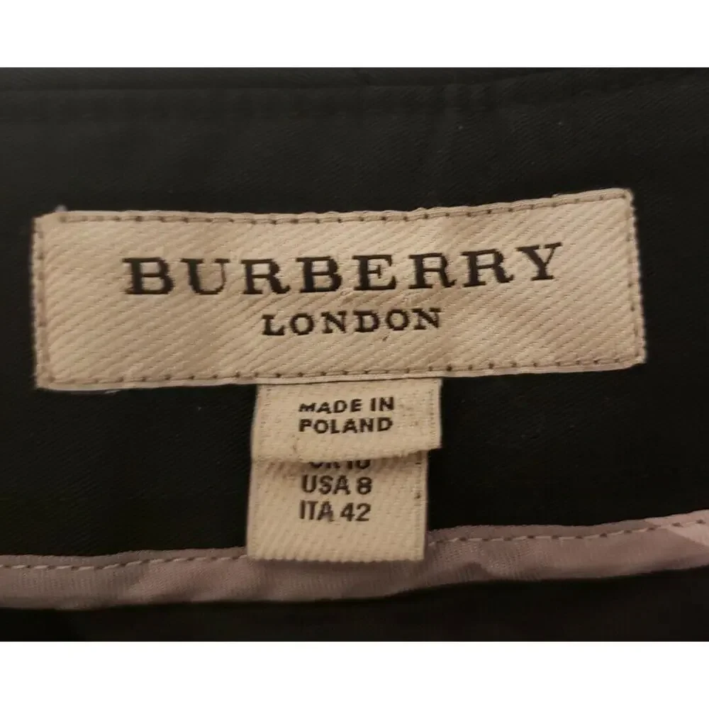 BURBERRY Womens Black Pleated Knee Length A-Line Skirt Size US 8 - Picture 3 of 3